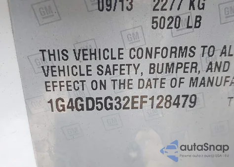 2014 Buick Lacrosse Premium I Group из США, поврежденный, VIN 1G4GD5G32EF128479